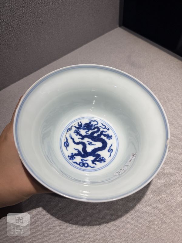 清雍正 青花云龙纹折腰碗 - 图7